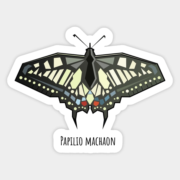Papilio machaon swallowtail butterfly Sticker by Kirovair